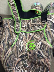 Womans ProSport Waders in Mossy Oak Shadow Grass with Neon Green Trim
