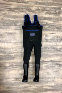 Youth ProSport Waders in Black with Neon Blue Trim