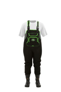 Women's Alpha Series Waders - Black with Green Trim