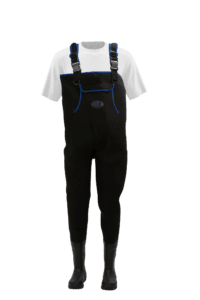 Mens ProSport Waders in Black with Blue Trim