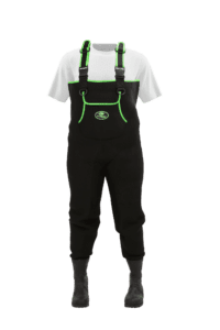 Mens ProSport Waders in Black with Neon Green Trim