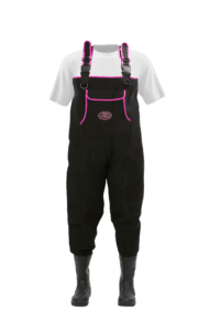 Womans ProSport Waders in Black with Neon Pink Trim